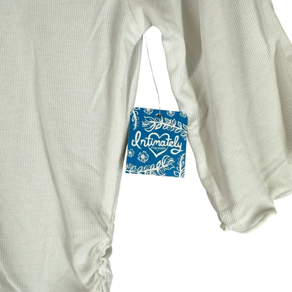 Intimately Free People NWT Women’s M Medium White Ribbed Top Crew Casual - Picture 8 of 11